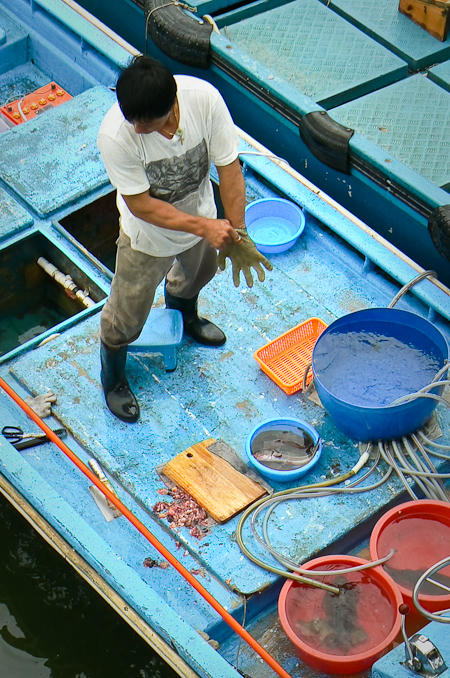 西貢碼頭的浮動海鮮賣家